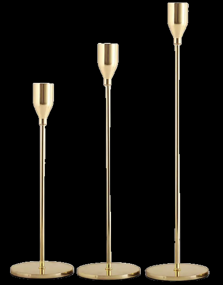 Gold Candle Sticks (Set of 3)