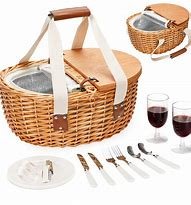Picnic Hamper with Timber Top